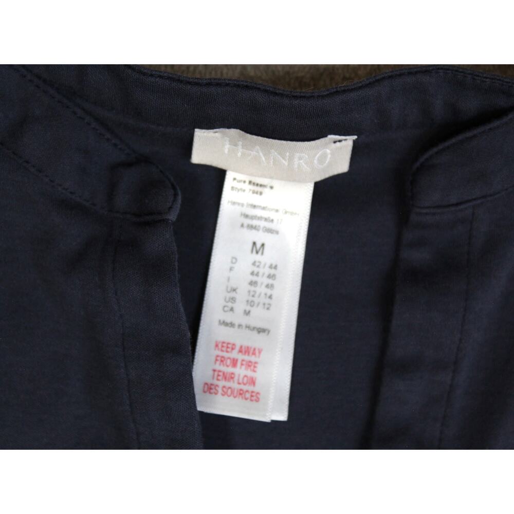 Hanro Pajama Set Womens Medium Blue Top Pants Long Sleeve Sleepwear Loungewear - Picture 4 of 11